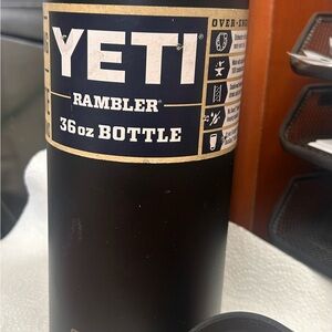 Yeti Rambler Bottle in Black with Silver Trim